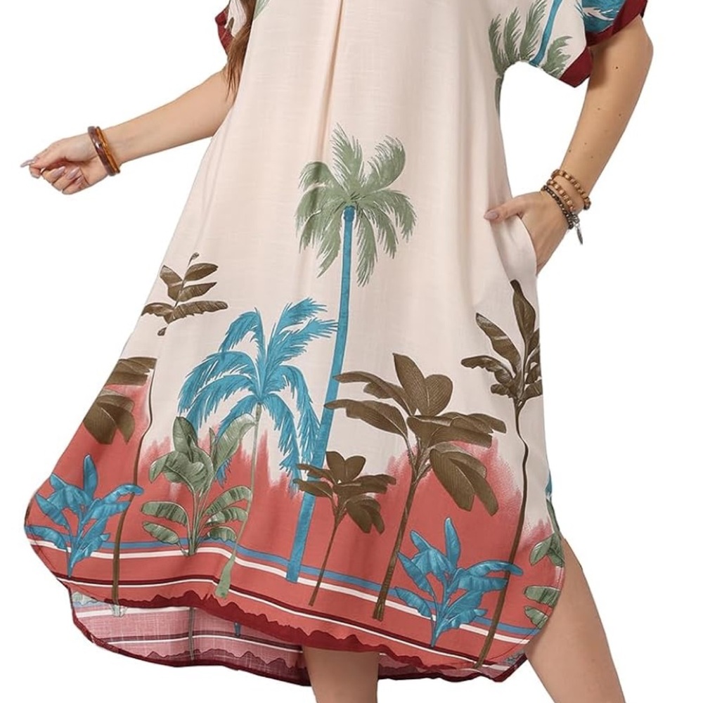 Blue and Brown Patterned Dress